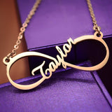 Single Infinity Name Necklace (Birthstone Optional) - Name Necklaces by Belle Fever