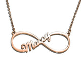 Single Infinity Name Necklace (Birthstone Optional) - Name Necklaces by Belle Fever