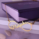 Single Infinity Name Necklace (Birthstone Optional) - Name Necklaces by Belle Fever