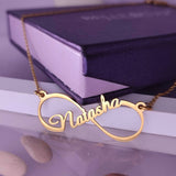 Single Infinity Name Necklace (Birthstone Optional) - Name Necklaces by Belle Fever
