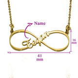 Single Infinity Name Necklace (Birthstone Optional) - Name Necklaces by Belle Fever