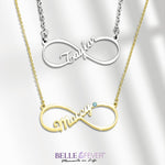 Single Infinity Name Necklace (Birthstone Optional) - Name Necklaces by Belle Fever