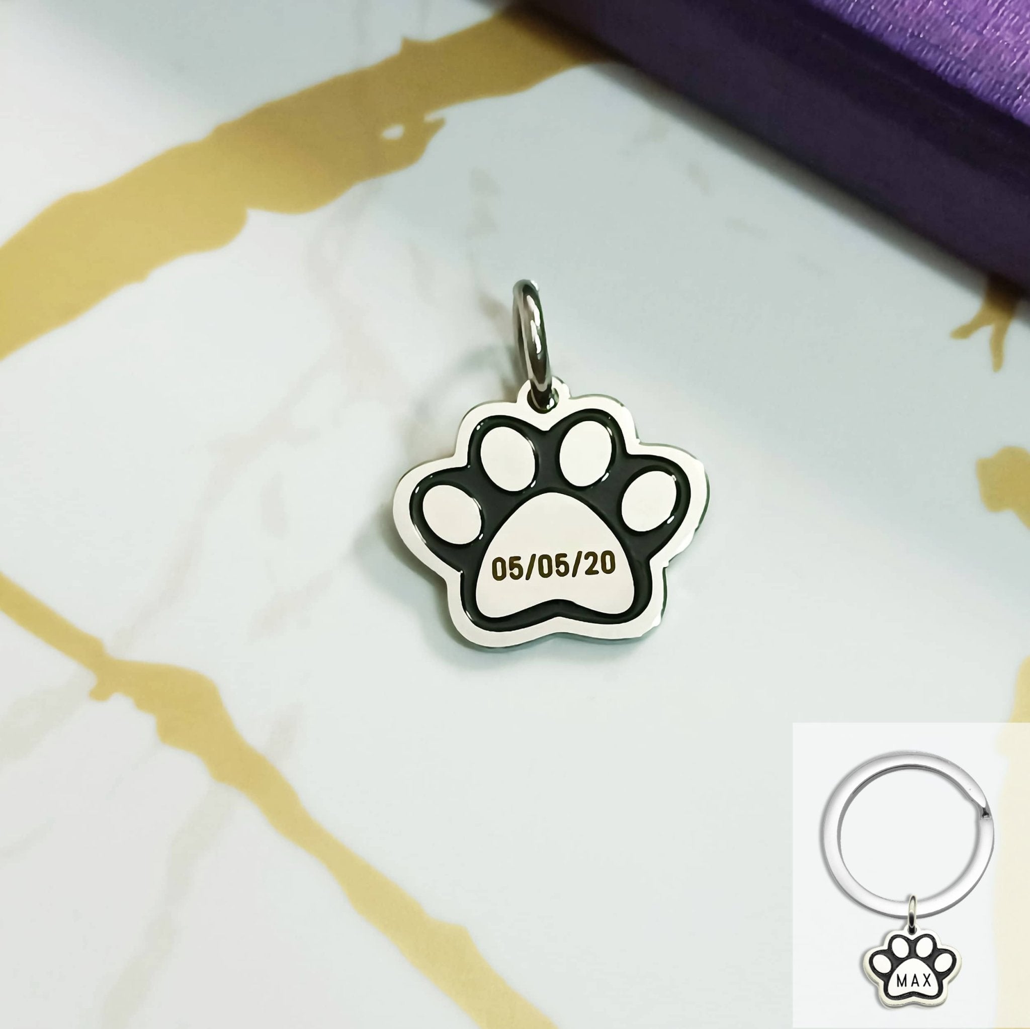 Single Paw Print Charm for Keyring - Keyrings by Belle Fever