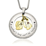 Sparkling Cant Be Replaced Birthstones Necklace - Double Feet - Mothers Jewellery by Belle Fever