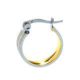 Sparkling Two Tone Hoop Earrings - Earrings by Belle Fever