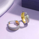 Sparkling Two Tone Hoop Earrings - Earrings by Belle Fever