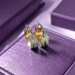 Sparkling Two Tone Hoop Earrings - Earrings by Belle Fever