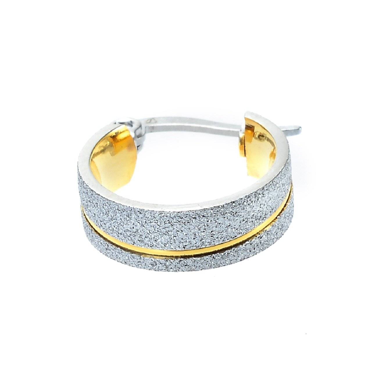 Sparkling Two Tone Hoop Earrings - Earrings by Belle Fever