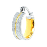 Sparkling Two Tone Hoop Earrings - Earrings by Belle Fever