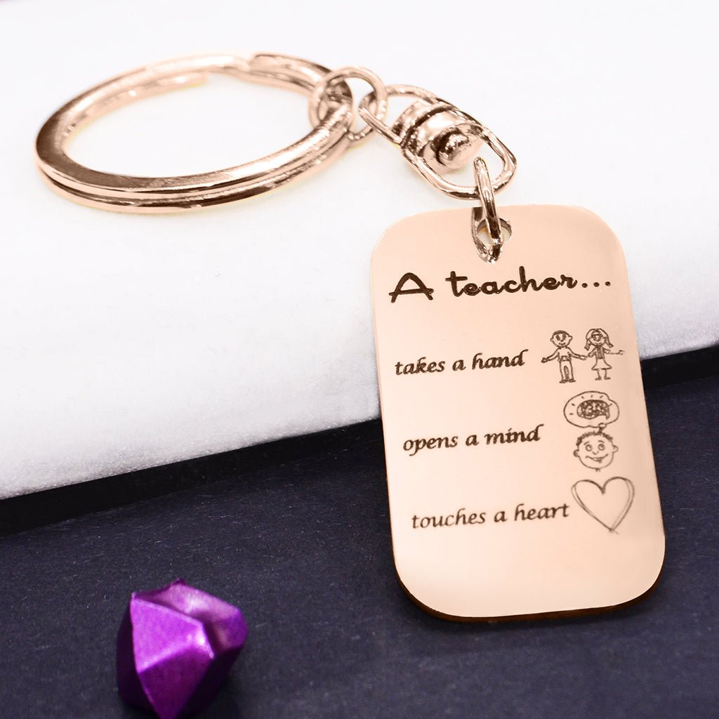 Teacher's Heart Tag Keyring - Keyrings by Belle Fever