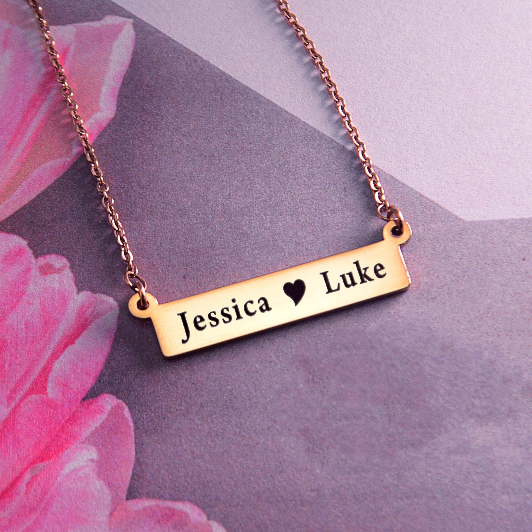 The Jess Name Bar Necklace - Name Necklaces by Belle Fever