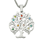 Tree of My Life Birthstones | Personalised Necklace with Names - Family Tree Necklaces by Belle Fever