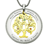 Tree of My Life Sparkling Washer and Birthstones | Personalised Necklace - Family Tree Necklaces by Belle Fever