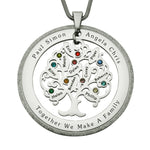 Tree of My Life Sparkling Washer and Birthstones | Personalised Necklace - Family Tree Necklaces by Belle Fever