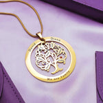 Tree of My Life Washer Birthstones | Personalised Necklace - Family Tree Necklaces by Belle Fever