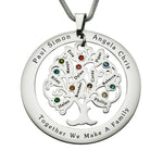 Tree of My Life Washer Birthstones | Personalised Necklace - Family Tree Necklaces by Belle Fever