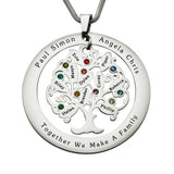 Tree of My Life Washer Birthstones | Personalised Necklace - Family Tree Necklaces by Belle Fever