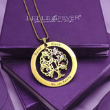 Tree of My Life Washer Birthstones | Personalised Necklace - Family Tree Necklaces by Belle Fever