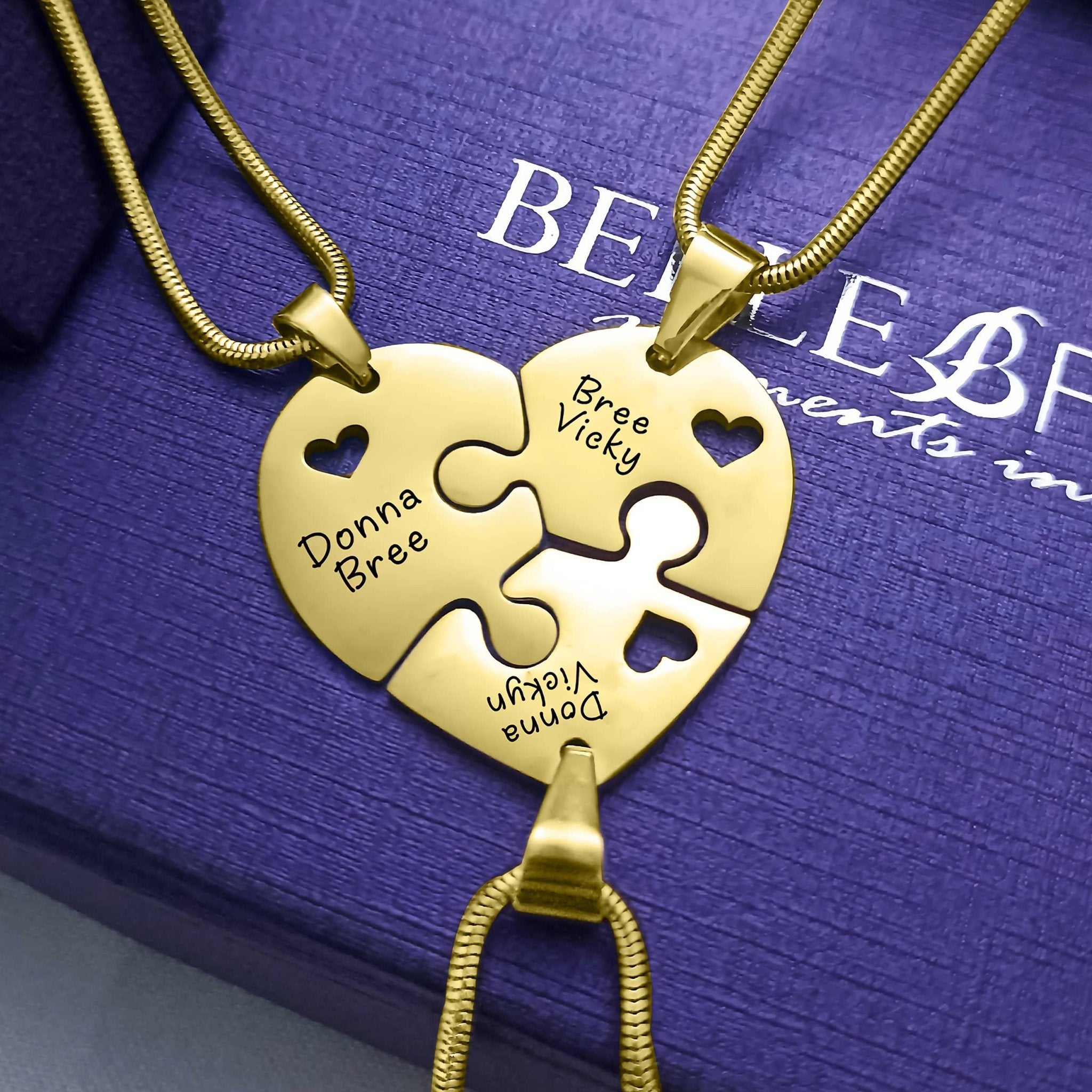 Triple Heart Puzzle - Puzzle Jewellery by Belle Fever