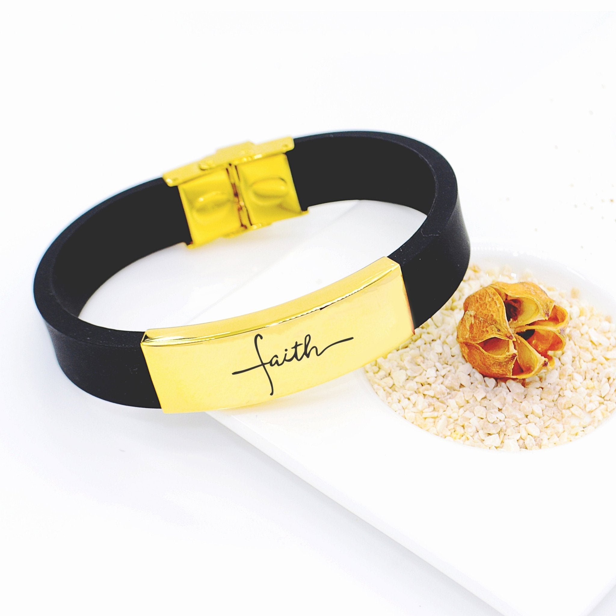 Uplifting Faith Silicone Wristband - Bangles & Bracelets by Belle Fever