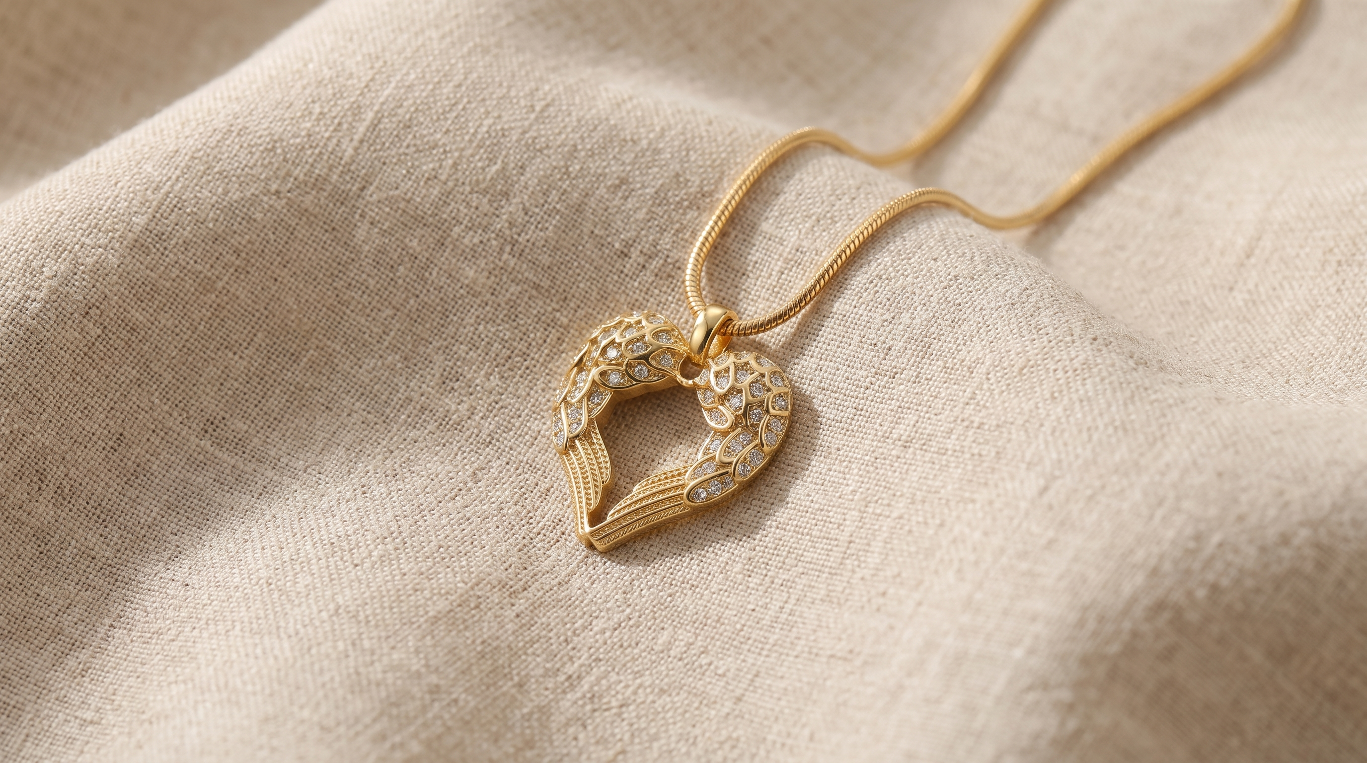 Several memorial pendants with different symbols laid out on linen