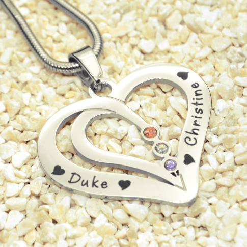 Love Hearts Birthstones Necklace - BELLE FEVER