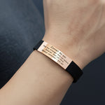 Rose gold Always Remember Personalised ID Bracelet — Belle Fever’s modern engraved keepsake expressing love, pride and connection in an elegant unisex design.