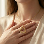 Belle Fever Always In My Heart necklace wearing shot, personalised heart necklace, romantic everyday keepsake