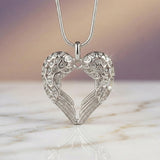 Belle Fever silver angel heart necklace, handcrafted symbolic jewellery representing love and protection