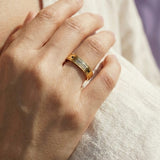 Belle Fever personalised ring, custom engraved name for unisex gift. 