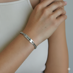 Personalised Silver Bar Bracelet by Belle Fever — engraved with love and intention, a delicate reminder of strength, beauty, and personal stories.