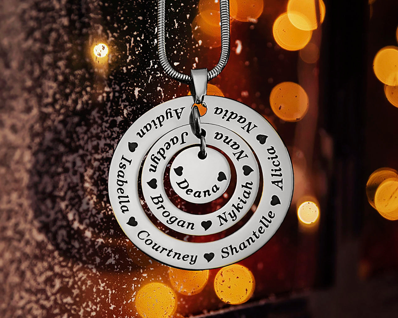 Circles of Loved Ones Personalised Necklace