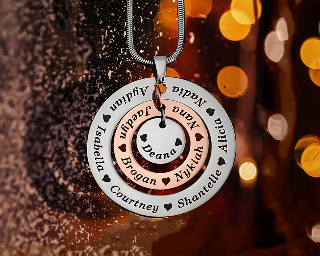 Circles of Loved Ones Personalised Necklace