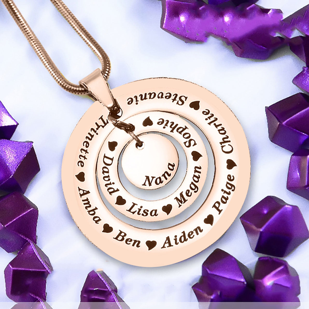 Circles of Loved Ones Personalised Necklace