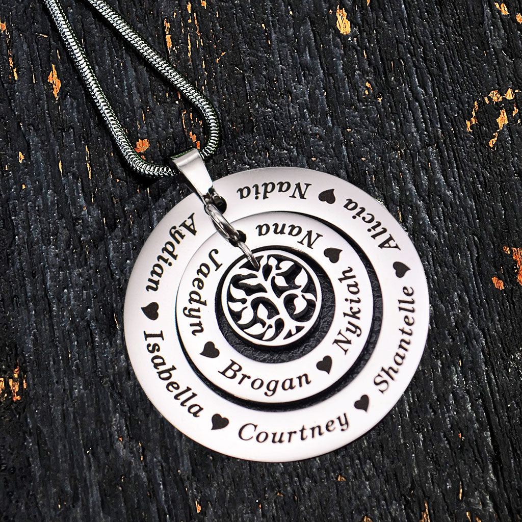 Circles of Loved Ones Tree Personalised Necklace