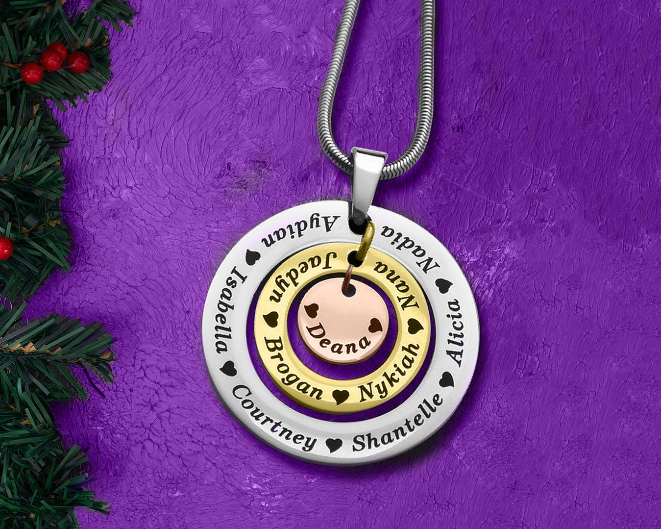 Circles of Loved Ones Personalised Necklace