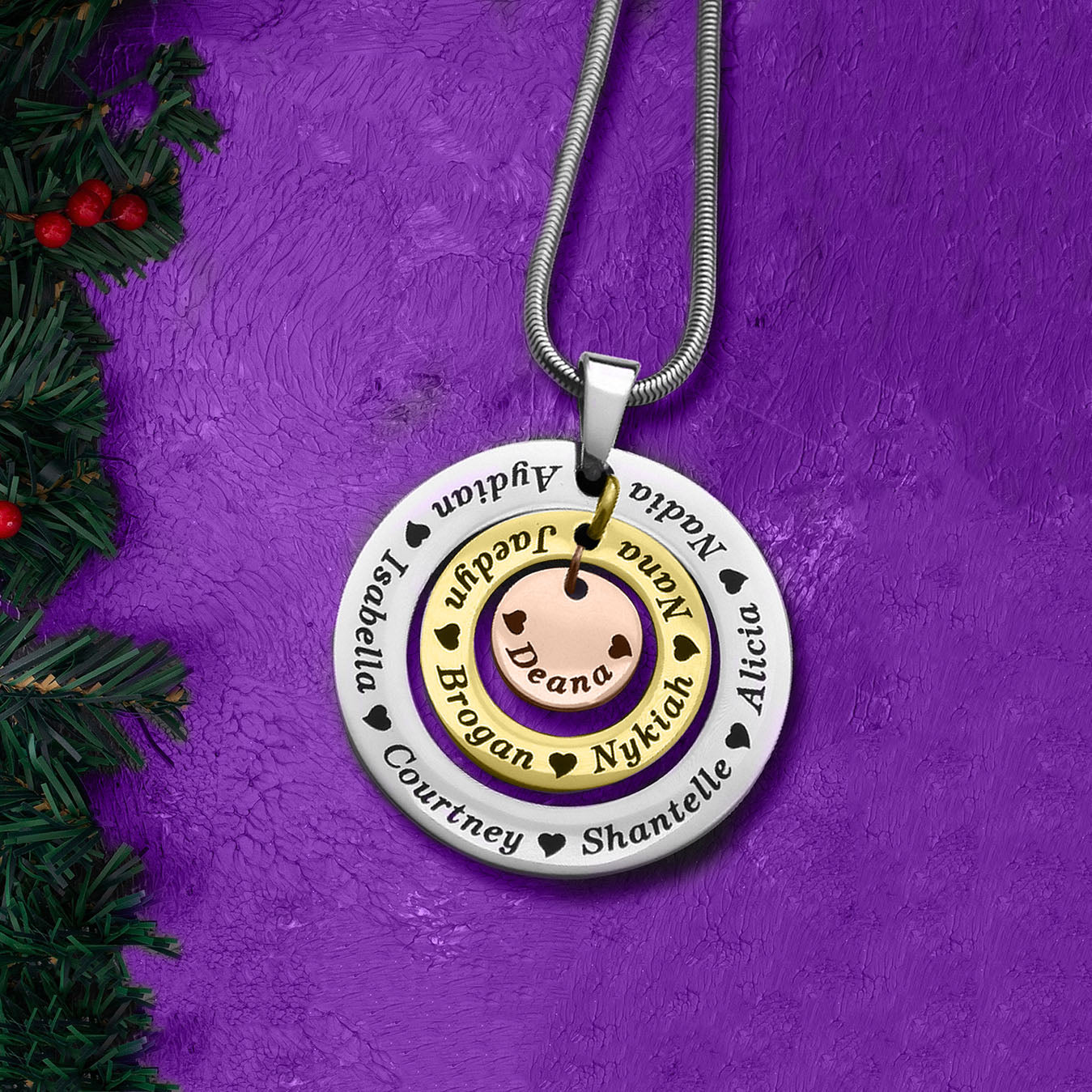 Circles of Loved Ones Personalised Necklace