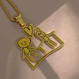 Custom CUT Kids Drawing Necklace