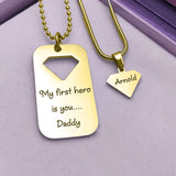 Heroic Man Dog Tag Set of Two Necklaces