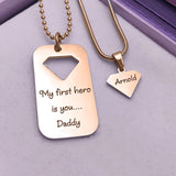 Heroic Man Dog Tag Set of Two Necklaces