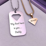 Heroic Man Dog Tag Set of Two Necklaces
