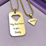 Heroic Man Dog Tag Set of Two Necklaces