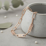 Rose gold Belle Fever Endless Ties Name Bracelet with Birthstone — a delicate, heartfelt keepsake crafted to honour love that never fades.