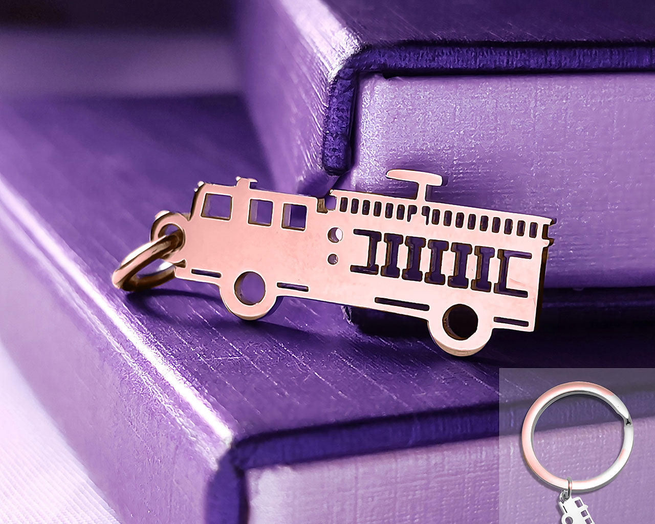 Fire Truck Charm for Keyring