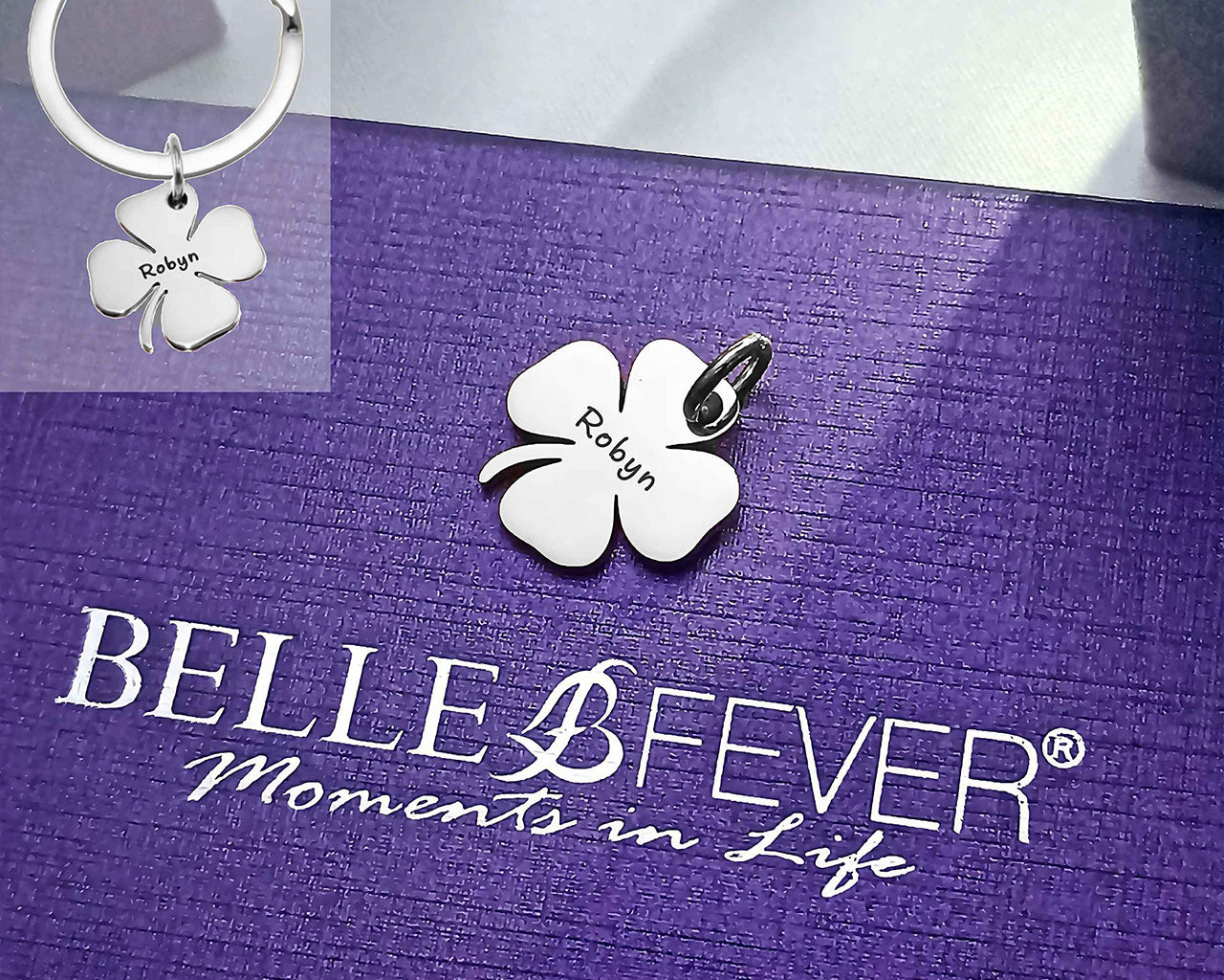 Four Leaf Clover Charm for Keyring