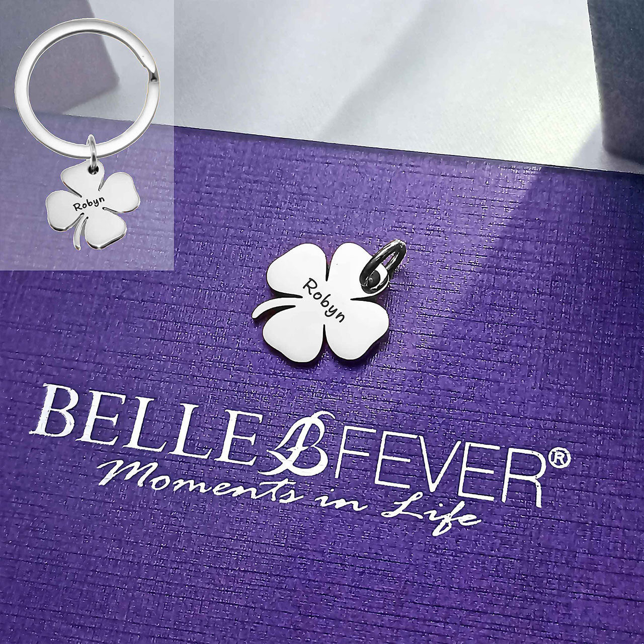 Four Leaf Clover Charm for Keyring