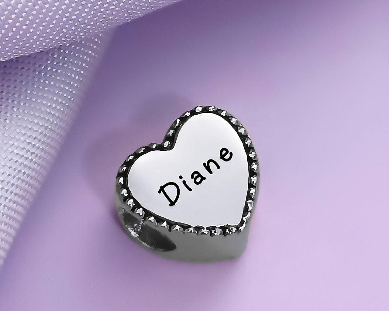 Framed Heart Personalised Charm for Moments Bracelet