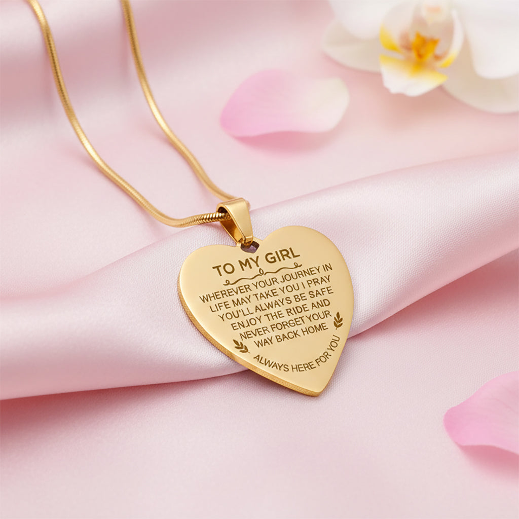 Gold Heart Necklace Always Here For You  by Belle Fever, a perfect keepsake gift for loved one