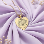Gold Heart Necklace Always Here For You  in purple backdrop - Memorial & Cremation Jewellery by Belle Fever
