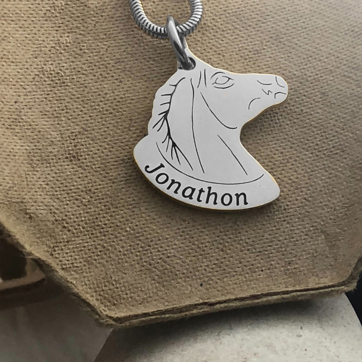 Horse Head Name Necklace